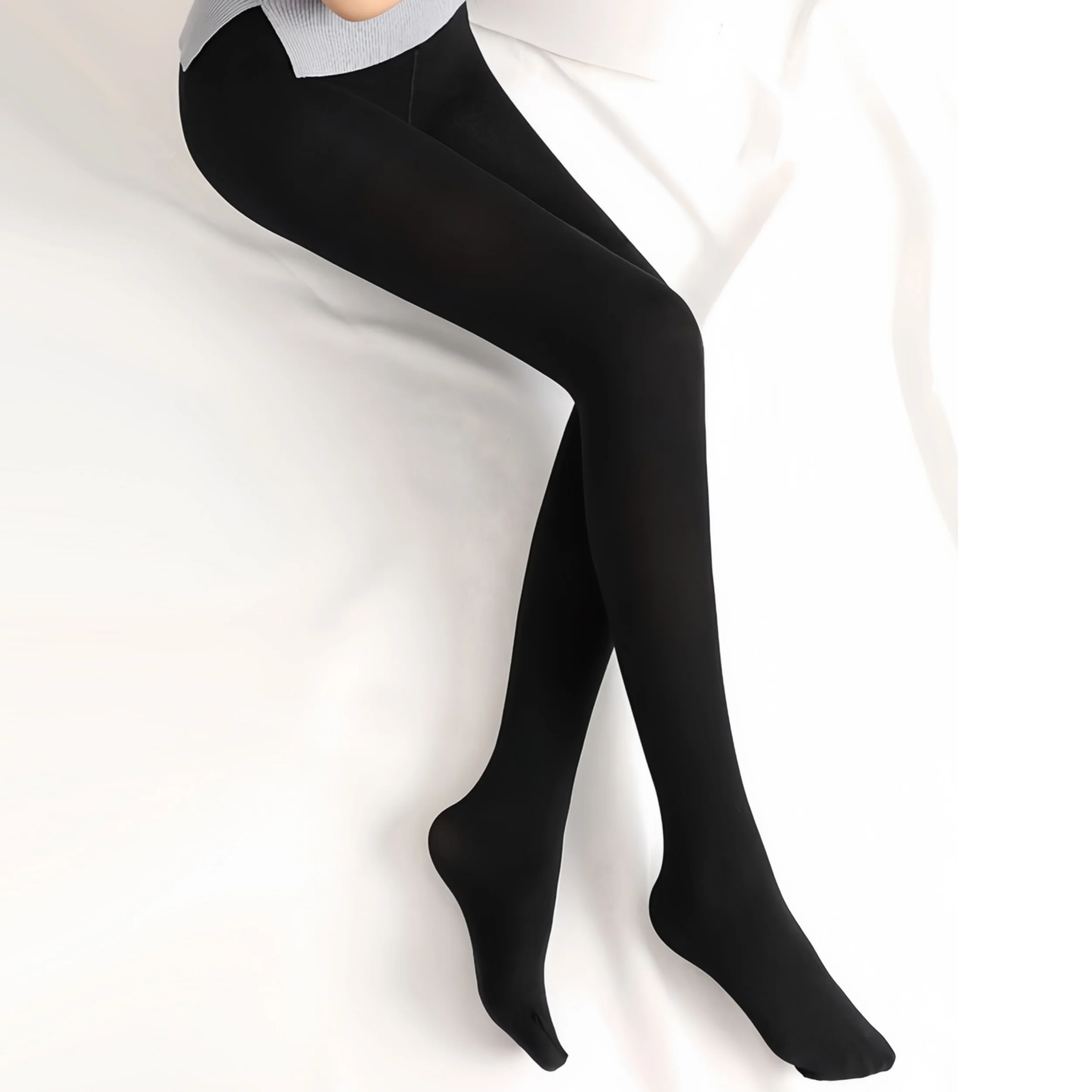Collant neri autunno e inverno modelli spessi velluto addensato pancia a vita alta sottile caldo inverno nero collant fondo