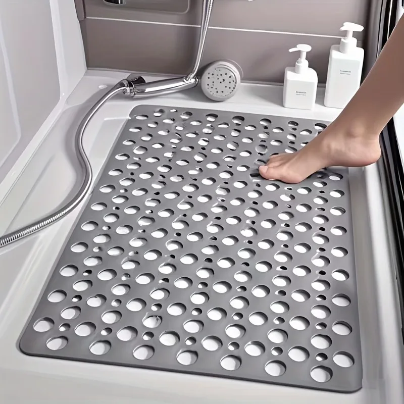 

TPE Round Hole Drain Anti-Slip Bath Mat with Suction Cups Plastic Shower Floor Mat for Bathroom Safety