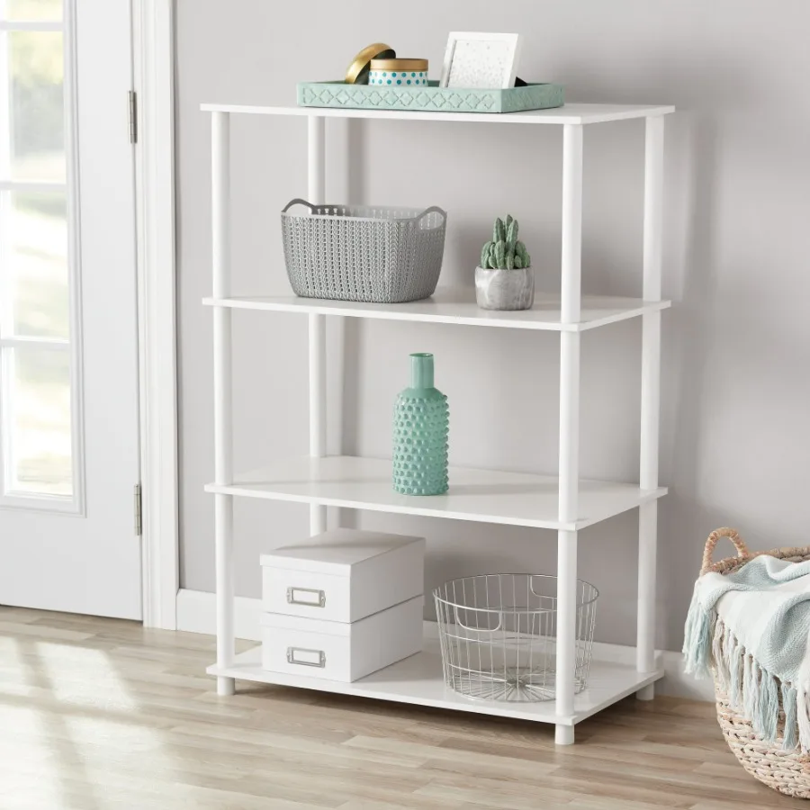 

No Tools 4Shelf Storage Bookcase White