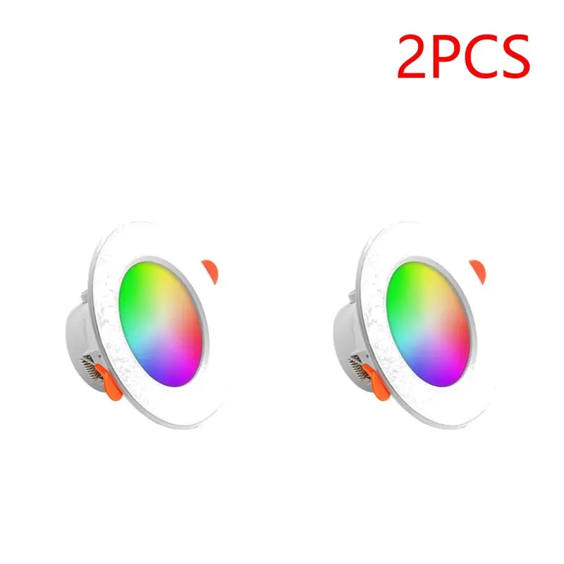 AC23-RGB умный прожектор, круглая панель, светильник с поддержкой Bluetooth, встраиваемый светильник 2700K-6500K для декора гостиной, спальни