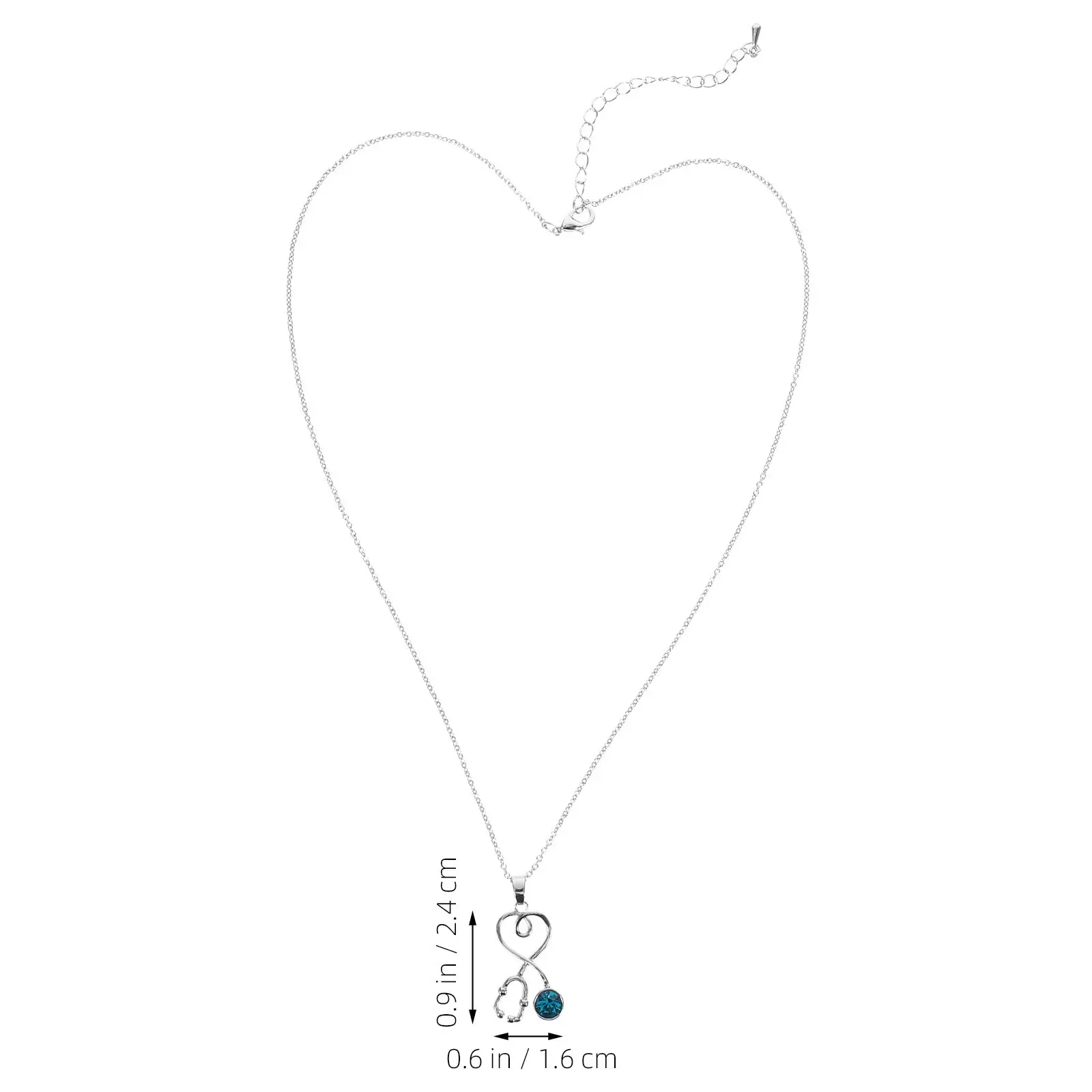 Stethoscope Pendant Necklace for Women – Alloy Clavicle Chain with Zircon, Medical Theme Fashion Jewelry