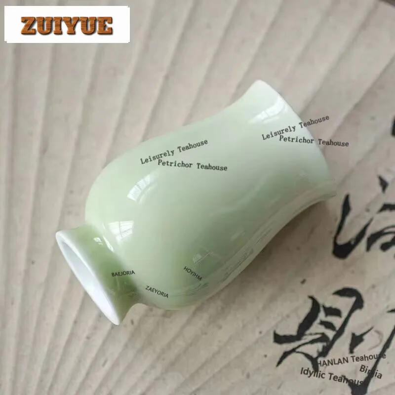 80ml Handmade Pea Green Glaze Ceramic Teacup Japanese Thin Placenta Master Cup Tasting Fragrant Mug Smlling Cup Kung Fu Teaset