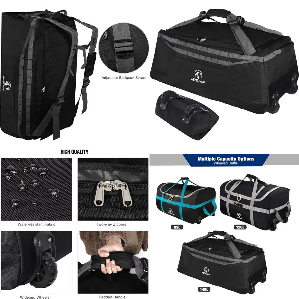 

85L-140L Wheeled Dual-Use Travel Bag, Spacious Luggage for Large Trips