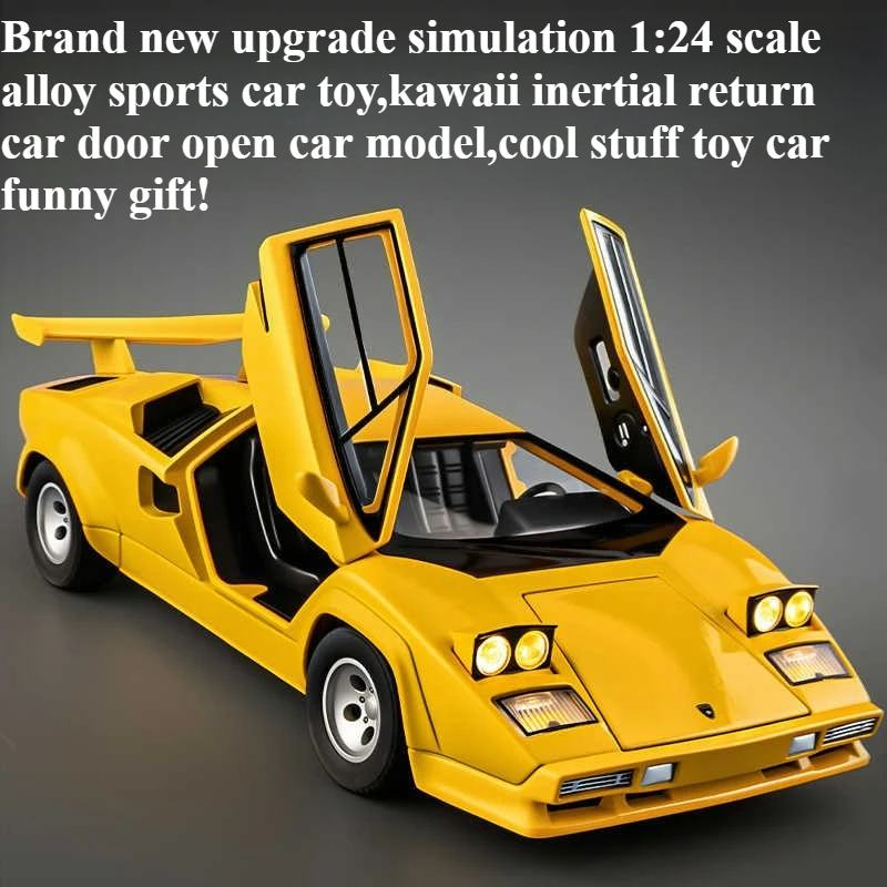 

Cool Stuff Toy Car Funny Gift-1:24 Scale Alloy Sports Car Toy,Kawaii Inertial Return Car Model,Toys for Kids 2 To 4 Years Old