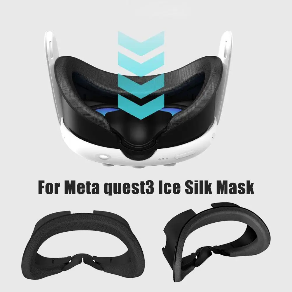 Ice Silk PU Leather Face Cover Pad, Interface Facial para Meta, Oculus Quest 3, Almofada Facial Respirável, Acessórios Anti-Vazamento