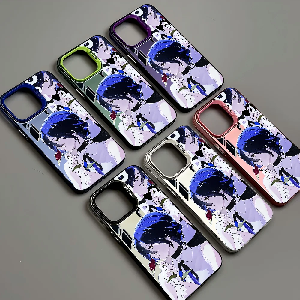 

Reze Chainsaw Man Anime Girl Phone Case IMD Color Silver Shell For IPhone 16 15 14 13 12 Pro Max Plus