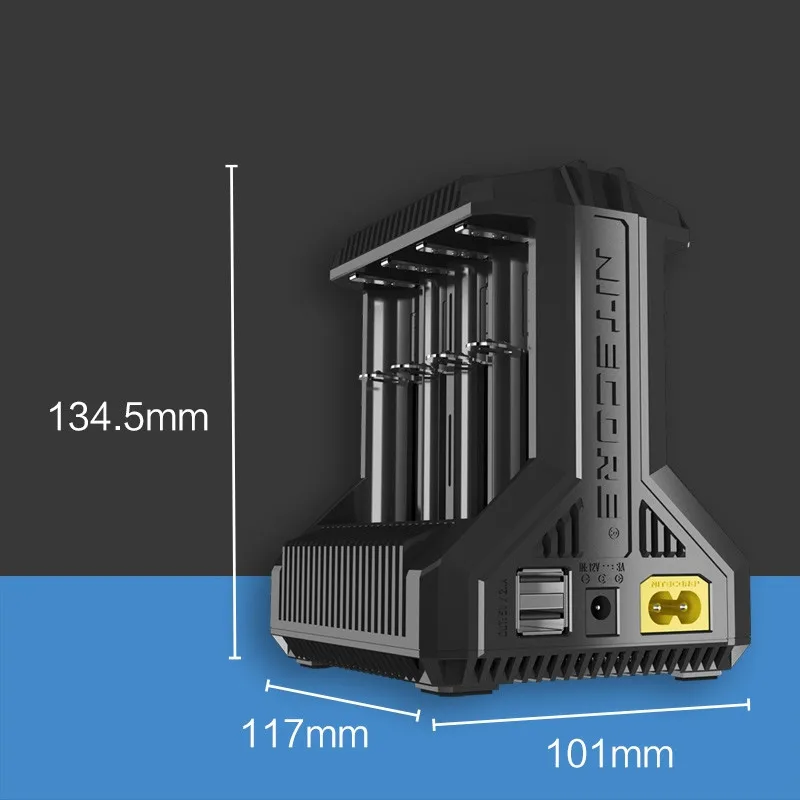 Nitecore i8 Intelligent Charger 8 Slots Total 4A Output Smart Charger for IMR18650 16340 10440 AA AAA 14500 26650 and USB Device