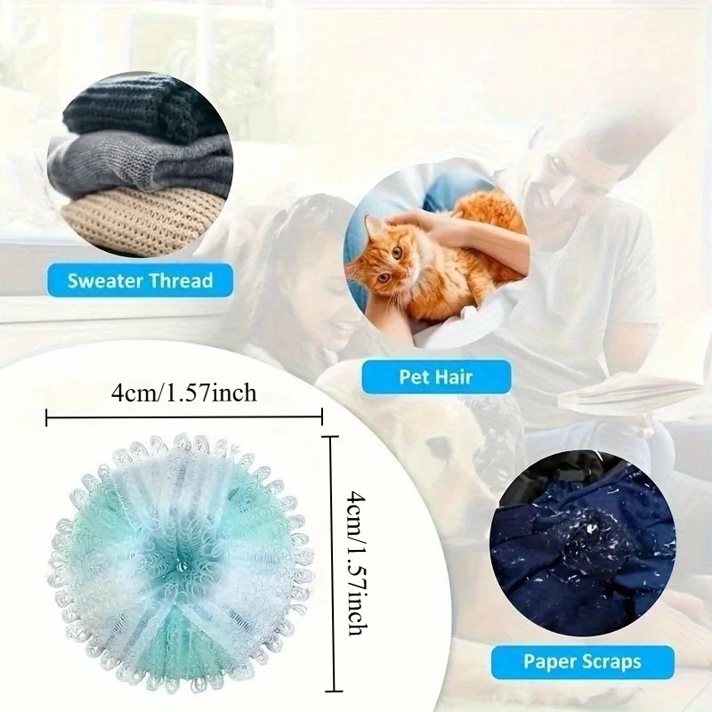 1/5pcs Reusable Pet Hair Removal Balls - Laundry Lint Catchers for Dog/Cat Fur on Clothes, Bedding & Bathroom, Multi-Use Cleaner