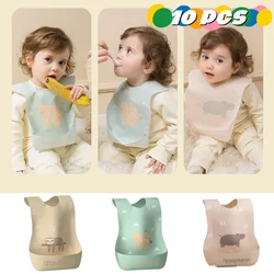 10PCS Baby bib Baby rice pocket Children's complementary food rice pocket super soft disposable saliva bib