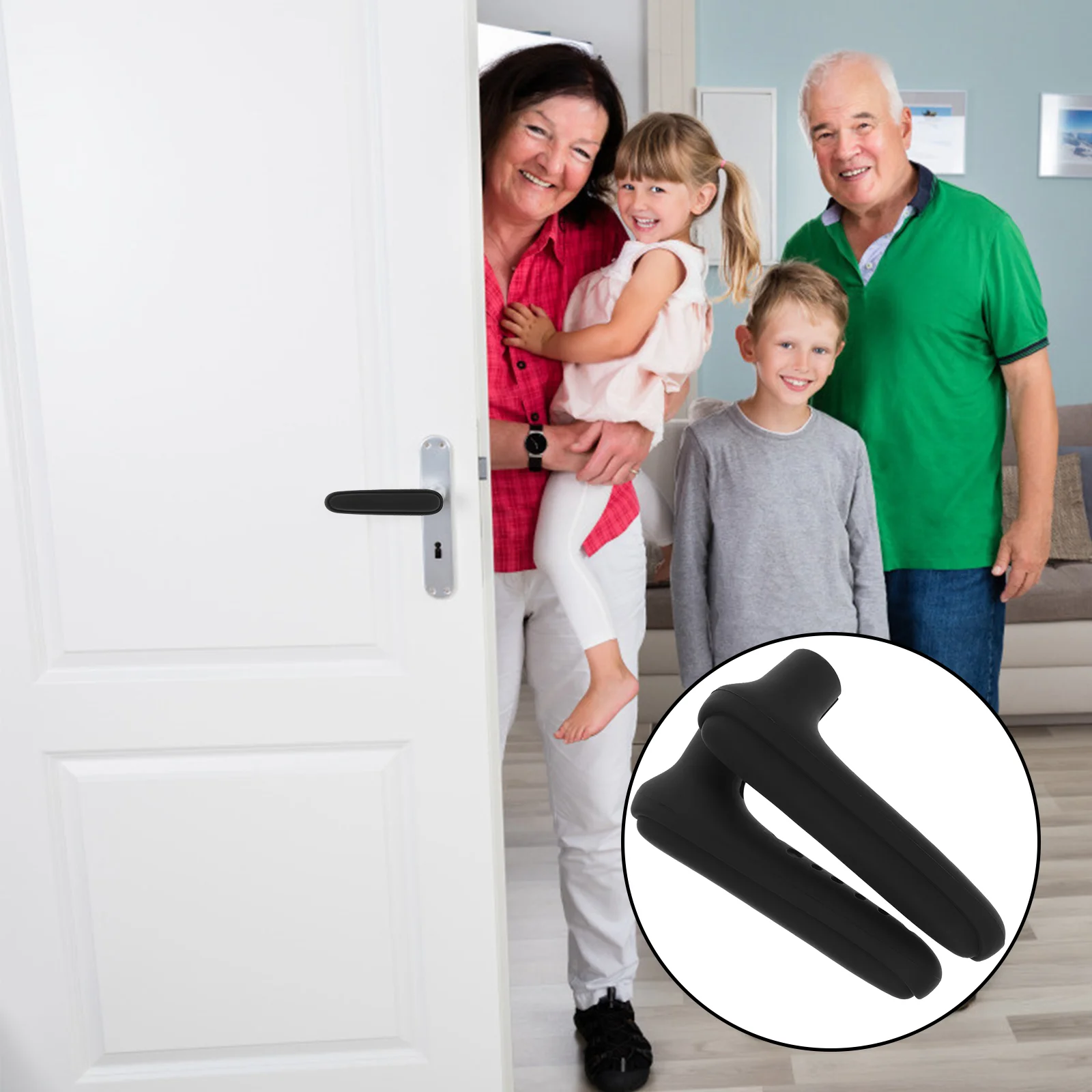 Baby Proof Door Knob Covers Handle Handles Knobs Sleeve Safety Protector Black Childproof Doorknob