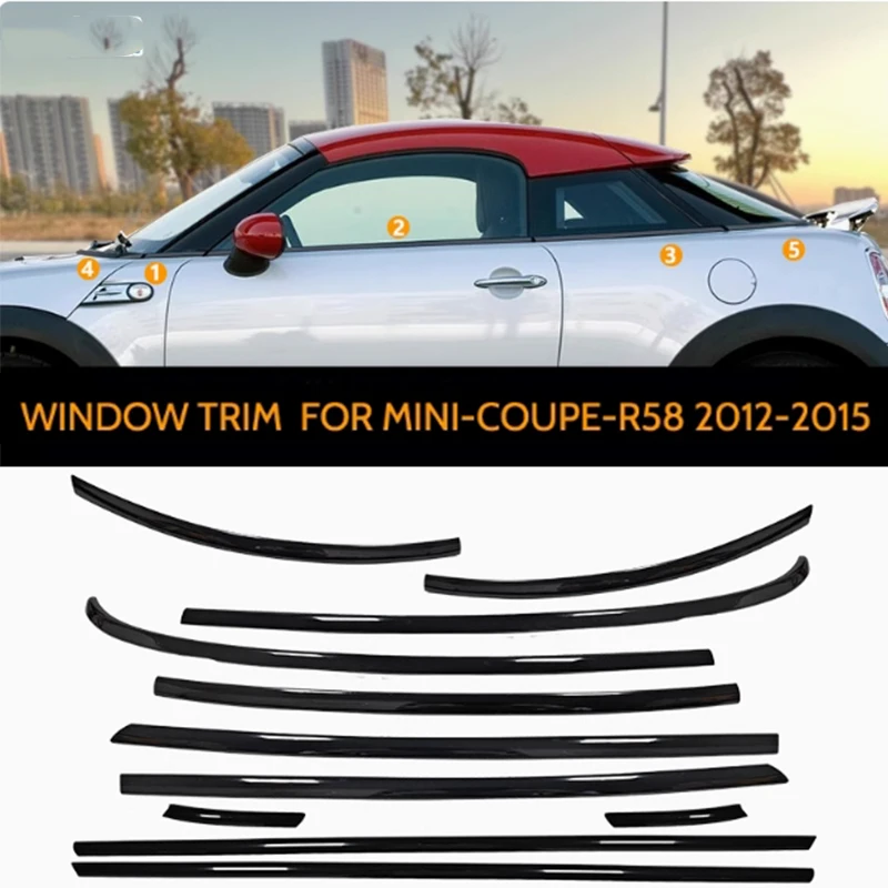 VOOR mini F56 F55 R56 R58 F60 R60 R55 COUNTRYMAN CLUBMAN roestvrij staal zwart Exterieur Venster Molding Strip Sill side Cover Trim