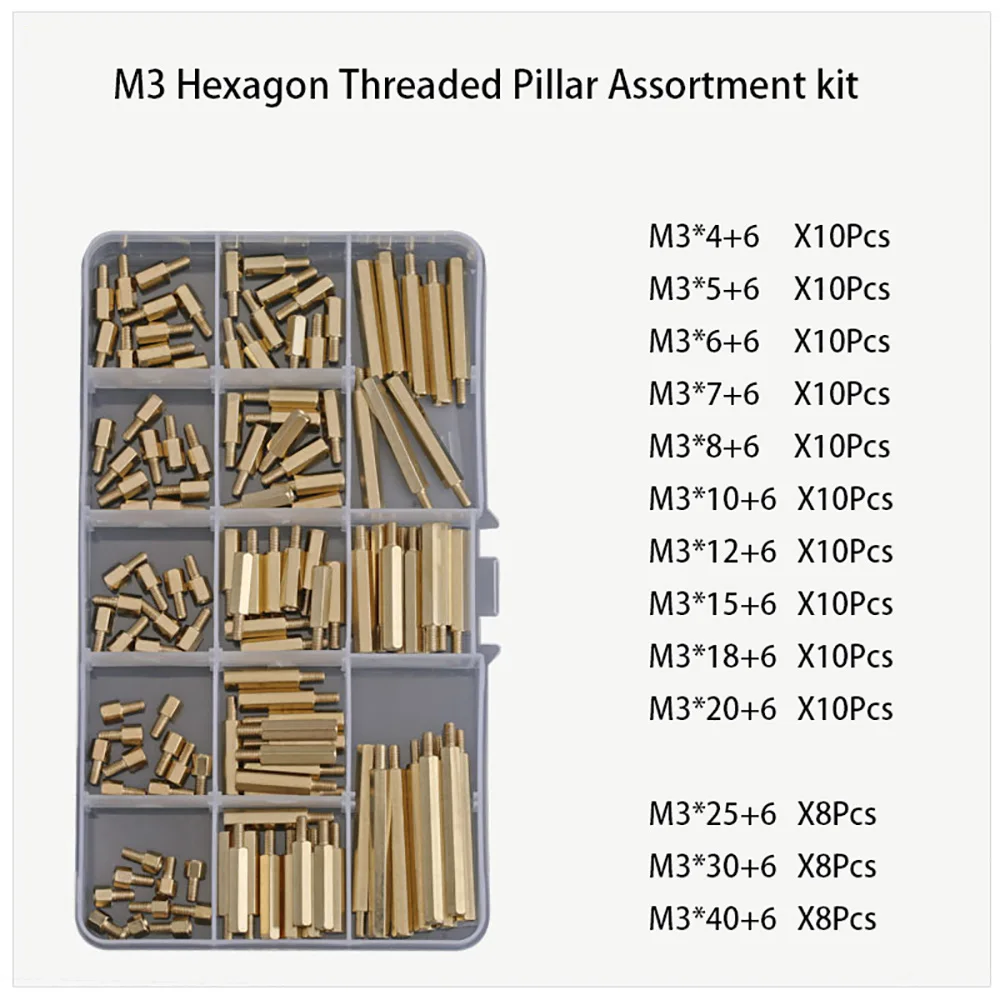 M2 M2.5 M3 M4 PCB Computer PC Motherboard Standoff Female Male Standoff Set Brass Hex Standoff Spacer Screws Threaded Pillar Set