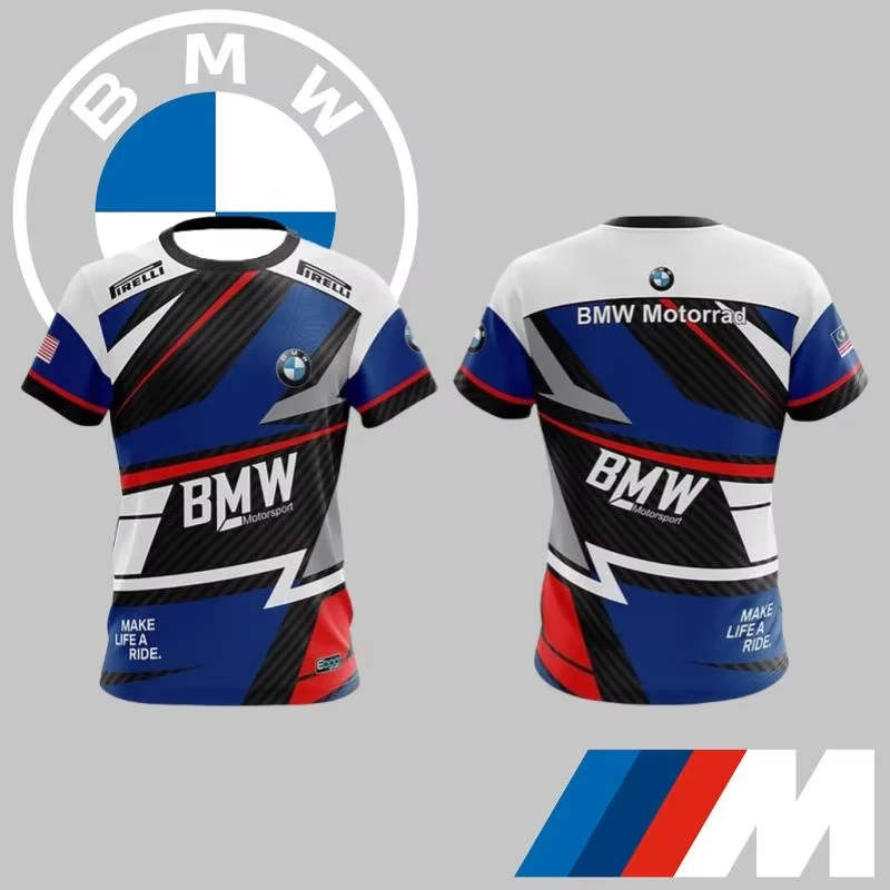

Летняя мужская футболка BMW, спортивная мотоциклетная гоночная футболка M Power Car, брендовая модная повседневная одежда с короткими рукавами