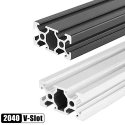 2Pcs Openbuilds 2040 V-Slot Aluminum Profile 100mm-550mm Black/Silver Aluminum Extrusion 20x40mm for CNC 3D Printer Parts