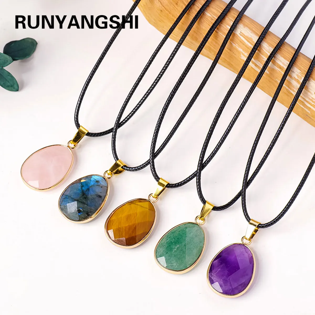 1PC Natural Crystal Pendant Healing Irregular Section Pendant for Women Protection Pendant Yoga Reiki Chakras Meditation