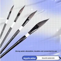 4Pcs Watercolor Paint Brushes Set Pointed Sable Hair Artist Painting Brushes for Watercolor Gouache Acrylic Art Painting Supplie 2