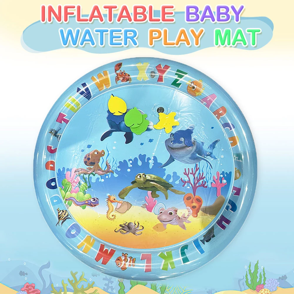 Circular Game Mat Inflatable Pvc Baby Roll Time Toddler Water Mat Early Childhood Education Development Activity Toy