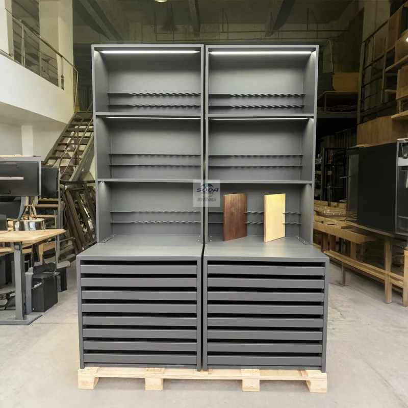 custom.Factory Customized New Type Durable Inclined Board Wooden Floor Display Cabinet Drawer Exhibition Halls