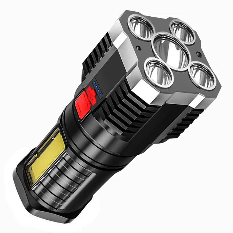 3 Lighting Modes for Camping Adventure Outdoor 5LED High Power Led Flashlights Rechargeable Camping Spotlight with Side Light