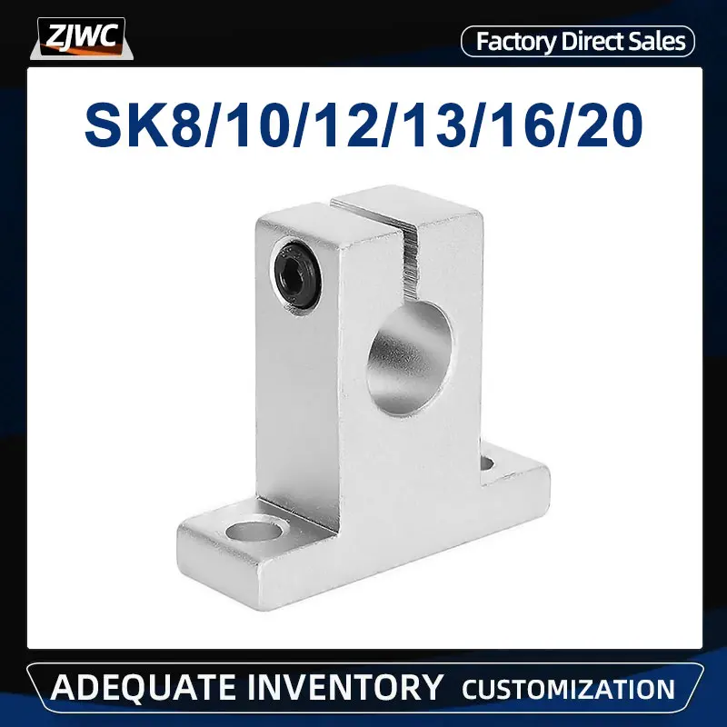 1pc SK8 SK10 SK12 SK13 SK16 SK20 High Quality Shaft Support Linear Shaft Support Linear Rod CNC Router