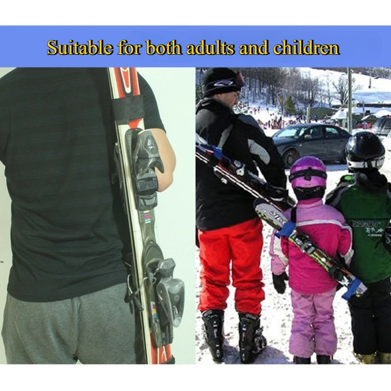 1PC 120 センチメートルスキーキャリーストラップ雪のベロア Eva ダブル固定スレッドバックオーバーショルダースケートボードショルダーストラップアウトドアスポーツ