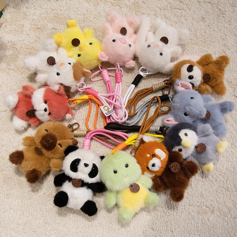Anime Aroma Cartoon Animal Peluche Plush Pendants Fox Panda Sloth Piggy Dinosaur Toys Cute Keychain Pendant Bags Decor Gift