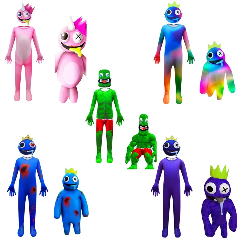 2025 New Rainbow Friends Costume Kids Boys Blue Monster Wiki Cosplay Horror Game Halloween Jumpsuit Canival Birthday Party ly99