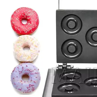 5 Hole Electric Sweet Donut Maker Stainless Steel Non Stick Commercial Donut Waffle Cookies Kitchen Appliance