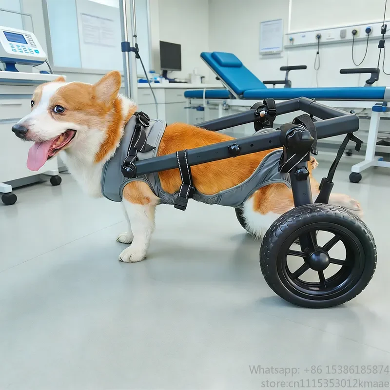 wheelchair Adjustable Aluminum Alloy Dog – Lightweight Pet Rehabilitation Cart for Injured or Disabled Dogs