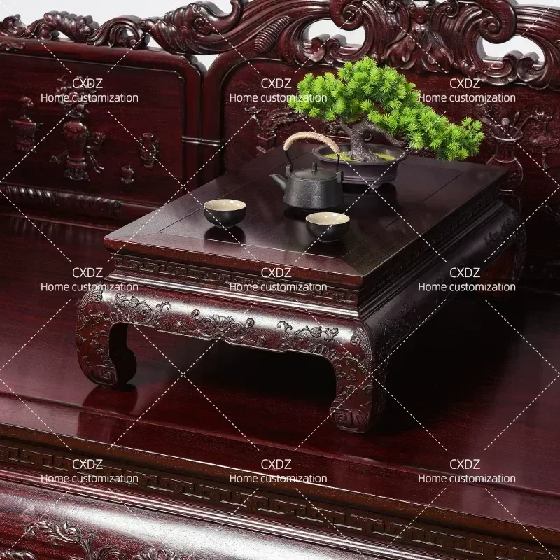 Solid Wood Carved Arhat Bed Sofa Bed Zambian Blood Sandalwood Passion Flower Pattern Traditional Chinese Style Furniture