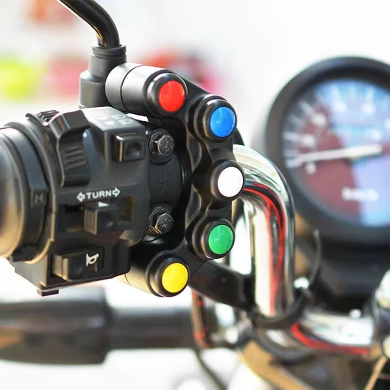 

Universal 5 button Array 22mm Motorcycle Switches Dirt Bikes Offroad Handlebar Switches Assembly Handle Bar Switch Accessories