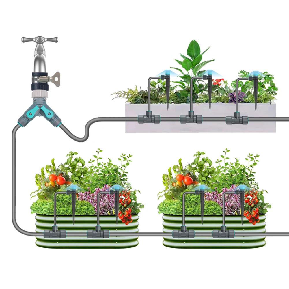 

Automatic Drip Irrigation System , Adjustable Water Flow Garden Sprinkle Irrigation Kit for Flower Beds, Lawns, and Greenhouses