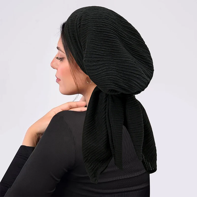 Turbantes musulmanes holgados informales para Mujer, gorros para quimio contra el cáncer, gorro Hijab islámico árabe de la India para Mujer