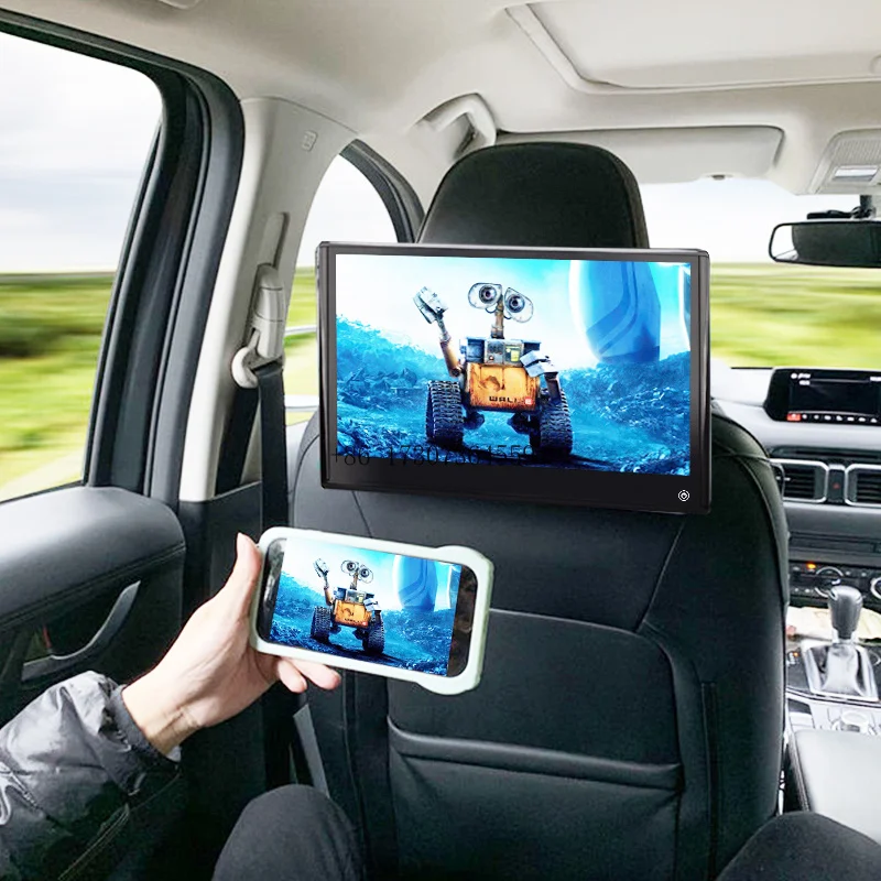 Rear Seat Full Touch Screen Tv Video System Car Headrest Monitor Ultrathin 13.3inch IPS Android 11.0 2+32G Black Universal 32G