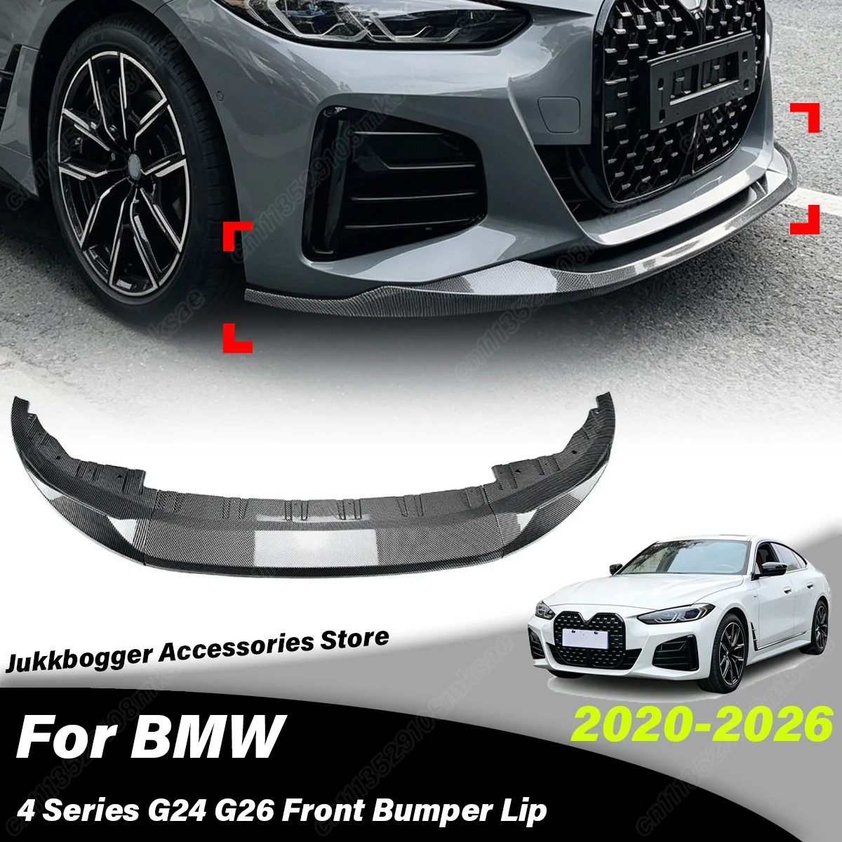 

For BMW 4 Series G24 G26 420i 430i I4 M50 2020 2021 2022 2023 2024 2025 2026 Automobile Front Bumper Spoiler Lip Decoration Kit