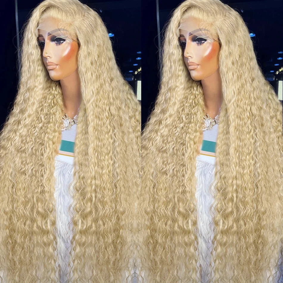 

613 HD Lace Frontal Wig 13x4 Deep Wave Curly Lace Front Human Hair Wig Color Blonde Water Wave Lace Front Wigs Human Hair Cheap