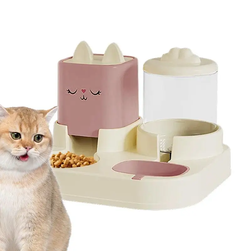 

Cute Large Capacity Dog Water Dispenser Food Container Pet Feeder And Water Dispenser Double Bowls Cat Automatic Feeders