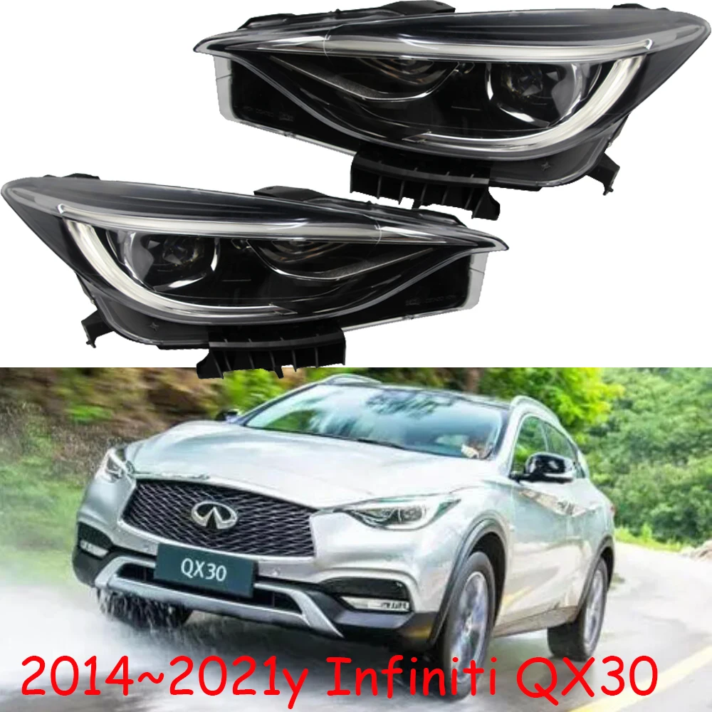 1pcs secondhand car bumper headlamp For Infiniti QX30 headlight 2014~2021y head lamp for Infiniti QX30 fog lamp