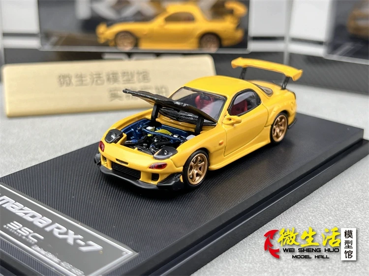 Newly Stocks BSC 1:64 Diecast Mazda RX7 FD3S RE Scale Model Car Yellow In 2024