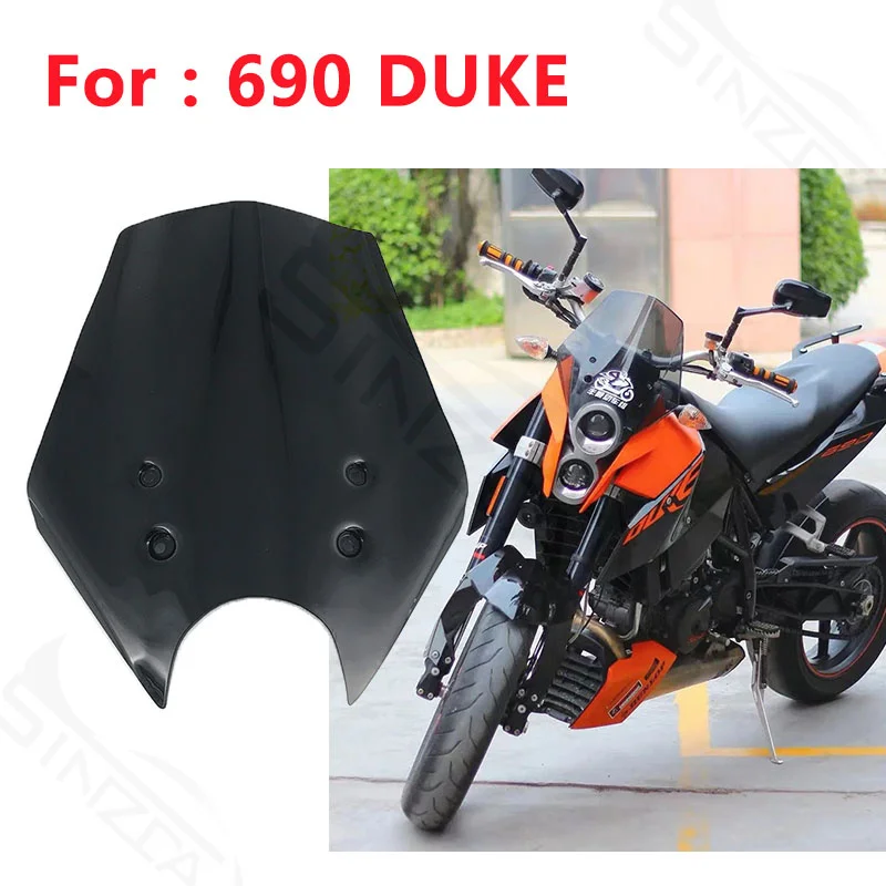 KM 690 SM SMR Motorcycle Lens Front Windshield Windscreen Wind Deflectors For KM690sm / 690SMR Windshield Acrylic Black Clear