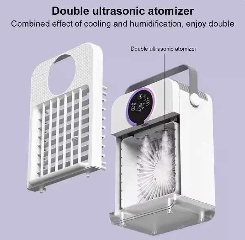 مروحة تكييف الهواء لسطح المكتب المنزلي عنبر USB مروحة كهربائية صغيرة تبريد تكييف الهواء مكتب مبرد الهواء المحمول الصغير