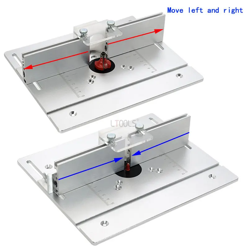 New Aluminum Router Table Insert Plate W/Miter Gauge for Woodworking Benches Table Saw Multifunctional Trimmer Engraving Machine