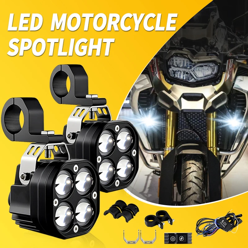 

1 комплект для приключений ADV F750GS F850GS 2018-2021, вспомогательные двухцветные прожекторы, мото фары, светодиодные лампы, противотуманные фары, универсальные