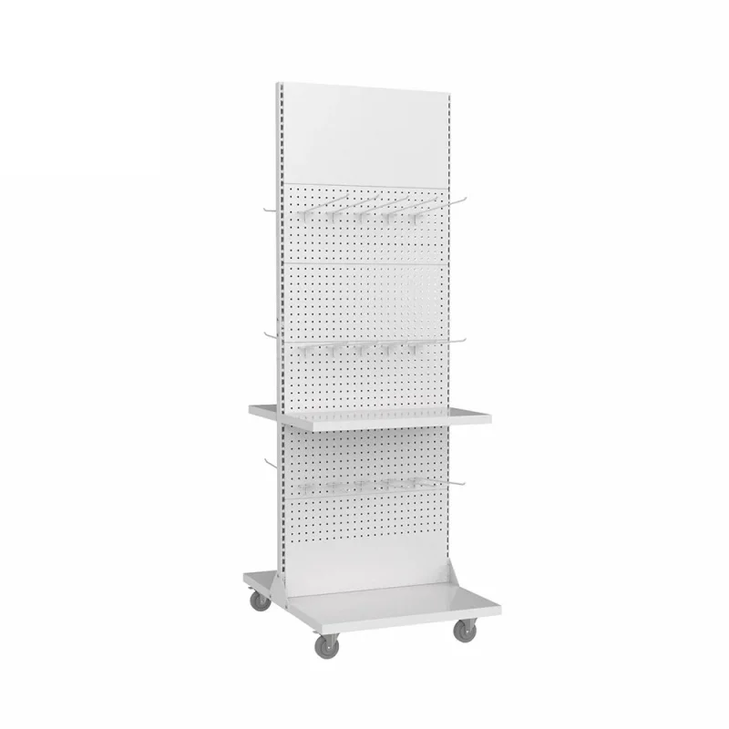 custom.Customized Supermarket Display Stand Grocery Store Metal Shelf Rack Moveable With Wheels Display Stand