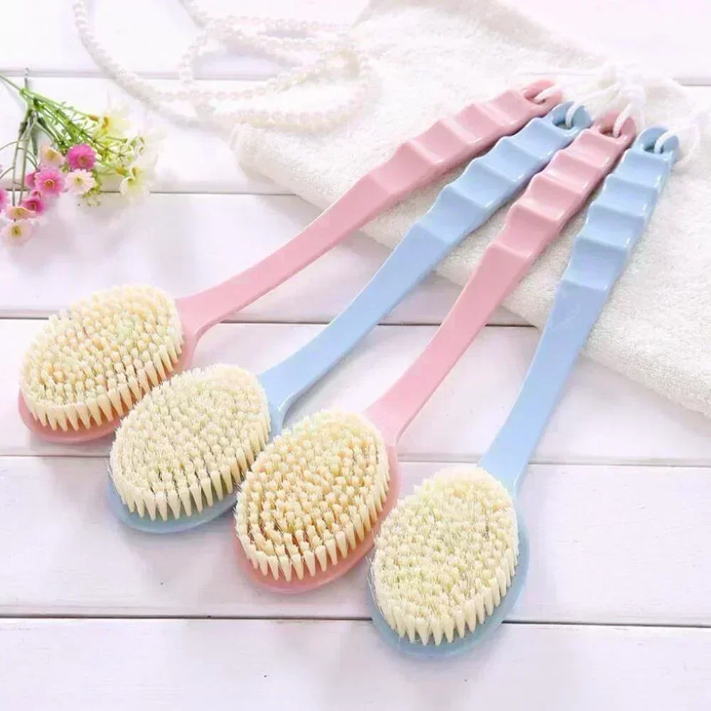 Bath Brush Back Body Bath Shower Sponge Scrubber Brushes with Handle Exfoliating Scrub Skin Massager Exfoliation Bathroom Brush