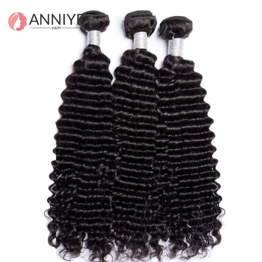 Indian Deep Wave Human Hair Bundles Unprocessed Raw Virgin Weave Curly Wave Human Hair Extensions Natural Color 30Inch Wholesale