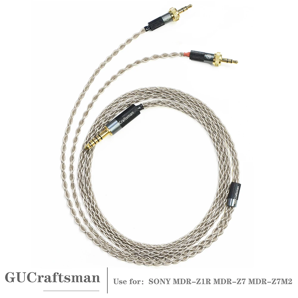 

GUCraftsman 6N Single Crystal Silver Headphone Replacement Cables for SONY MDR-Z1R MDR-Z7 MDR-Z7M2