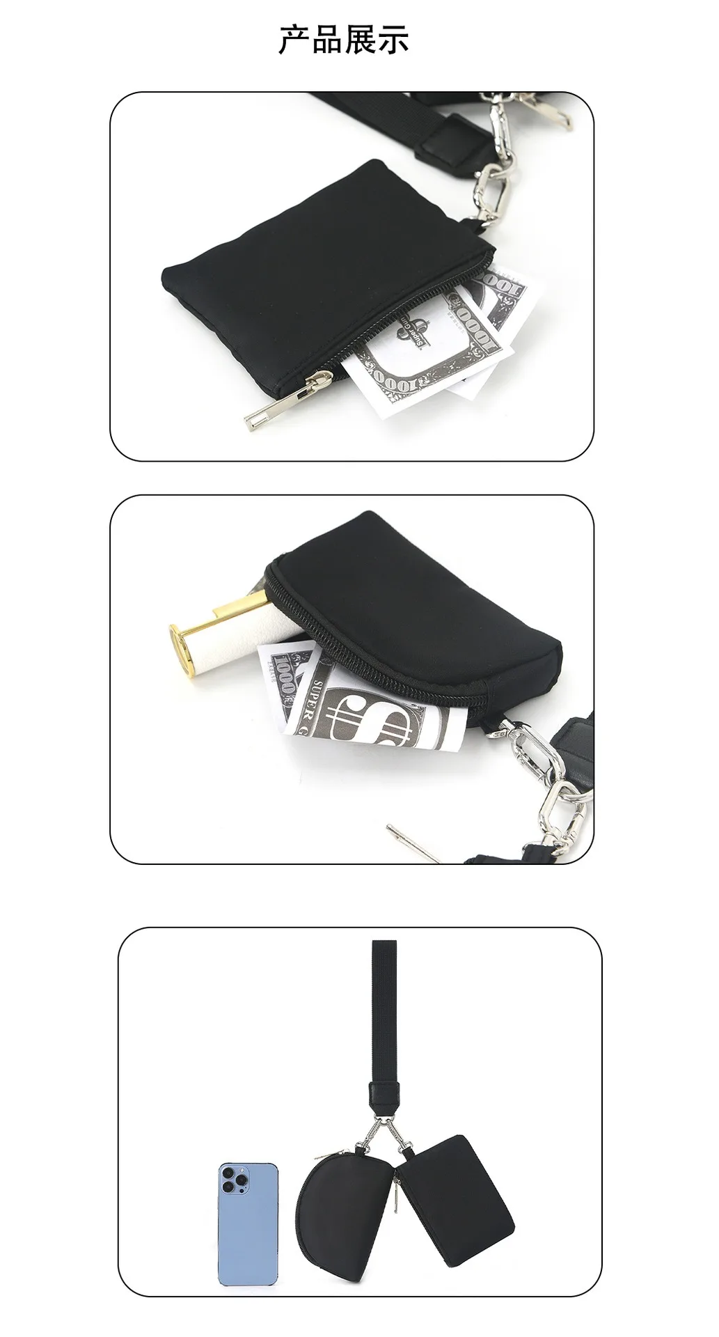 Handgelenktasche Tragbare Kartentasche Bankkarten-Mini-Geldbörse Aufbewahrungstasche – Detail 19
