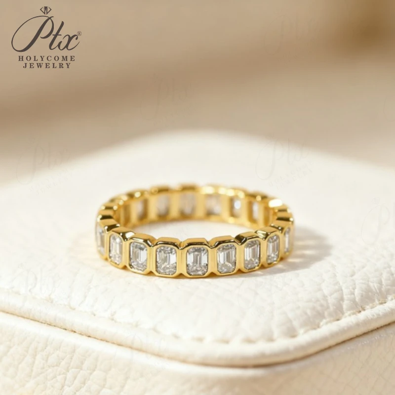 

Кольцо изумрудной огранки с лабораторным муассанитом и бриллиантом D, цвет VVS1, прозрачность, 10 карат, 14 карат, золото 18 карат, серебро 925 пробы ​ украшения для женщин в модном популярном стиле