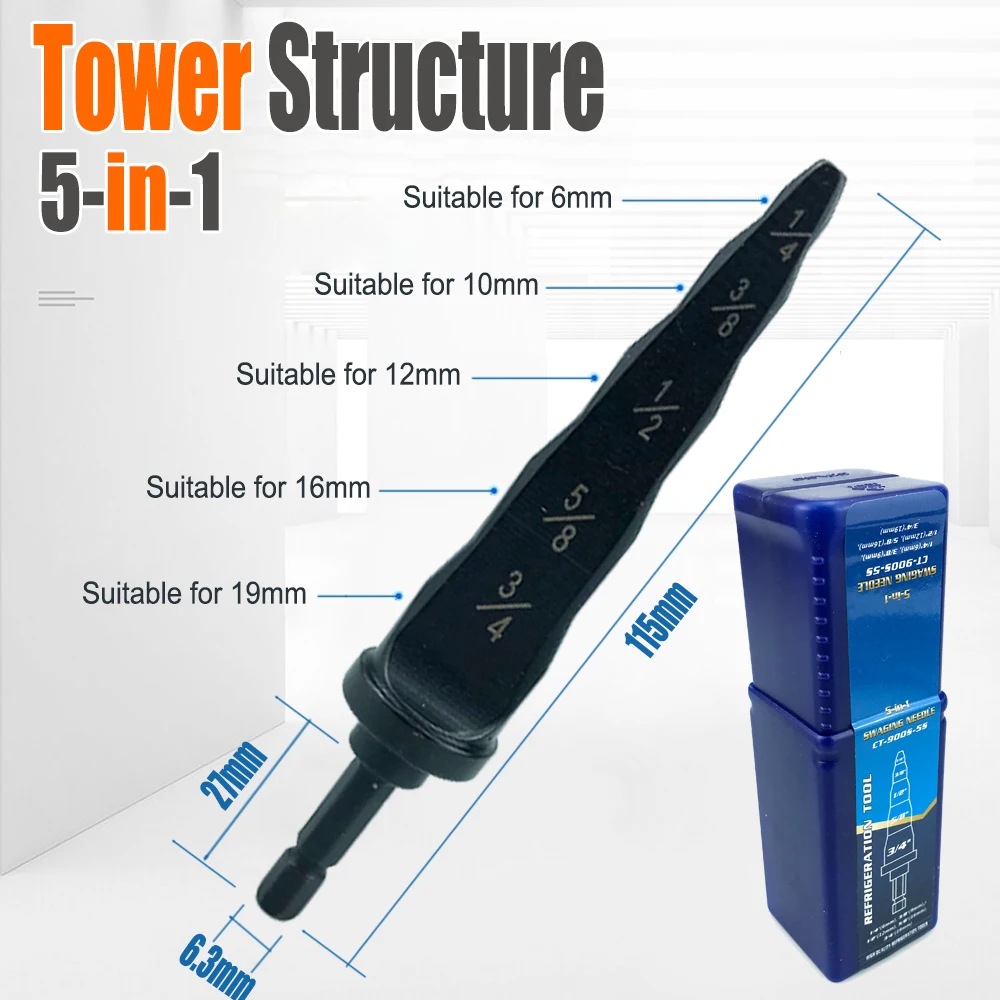 4 In 1 5 In 1 Electric Copper Tube Expander Swaging Needle Tool Hexagonal Handle Hand Drill Electric Drill Tool Accessories